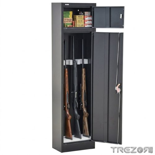 Gun-5 lapraszerelt fegyverszekrény fekete, kulcsos zárral
