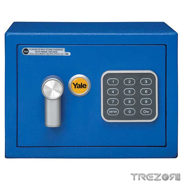 Yale mini széf elektronikus számzárral, kék
